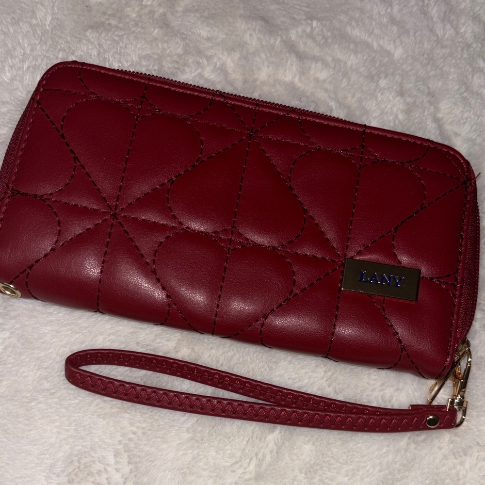 Quilted Red Wristlet Wallet